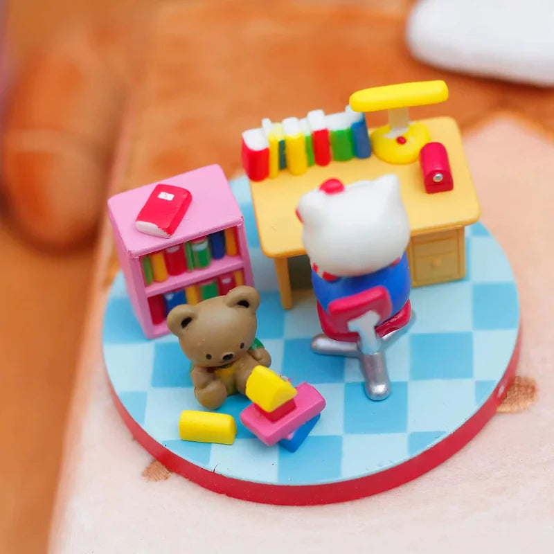 New Stock Kt Cat Worker Figurines Miniature Scenes Blind Boxes Toys Desktop Ornaments Surprise Gifts For Girls' Birthdays