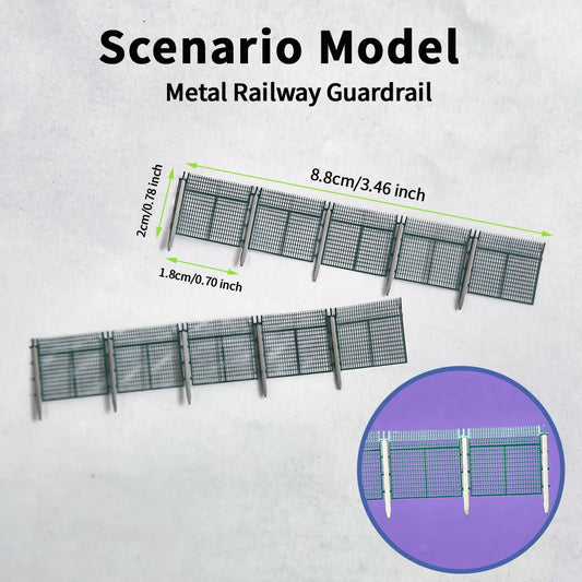 N Scale Miniature Protective Metal Fence 1/150 Model Guaedrail For Railway Train/Sand Table/Military Scene Material/Diorama 1PC