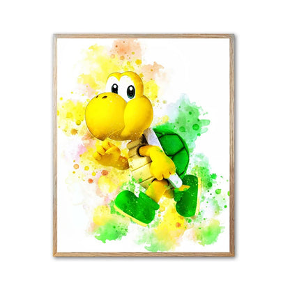 Graffiti Watercolour Art Mario Poster Prints Playroom Canvas Paintings Wall Picture Living Room Kids Bedroom Home Decor Cuadros