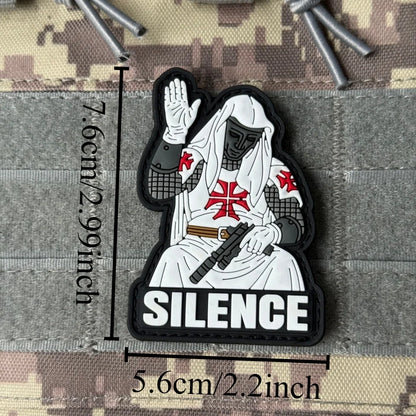 3D PVC Morale Tactical Patch Crusader Knight Templar Badge Hook & Loop Funny Warning Letter Emblem for Clothing Backpack Jacket