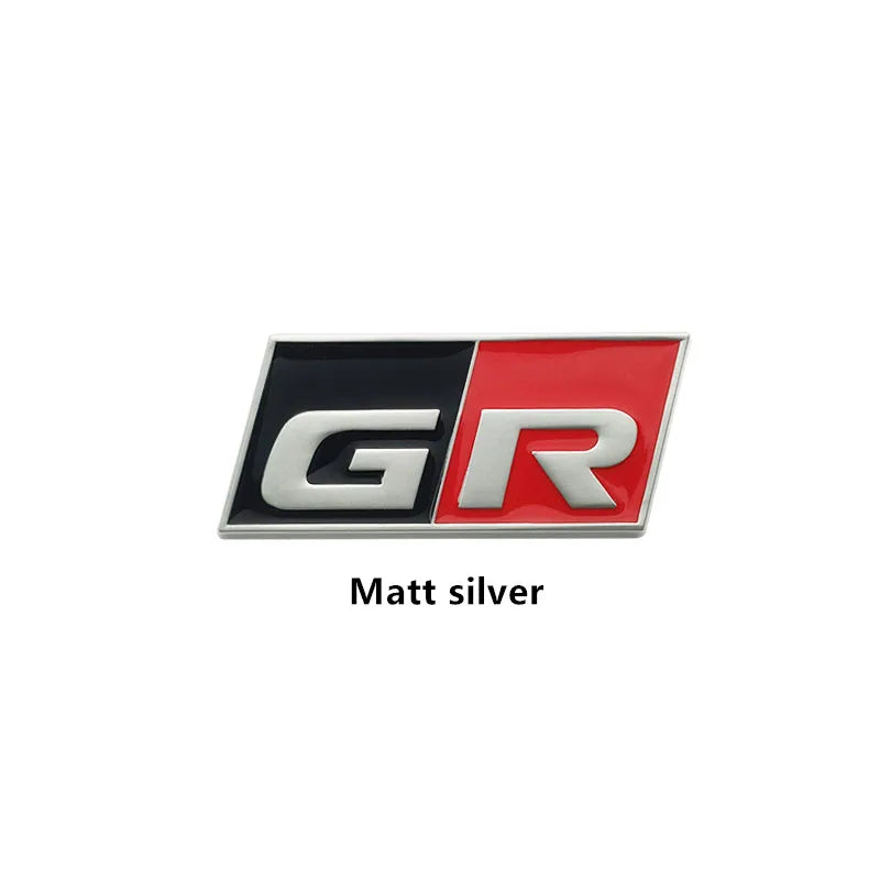 Metal GR SPORT GR MN Racing Car Badge Emblem Decoration Sticker For Toyota Vitz Prius PHV HARRIER MARK X Voxy Noah