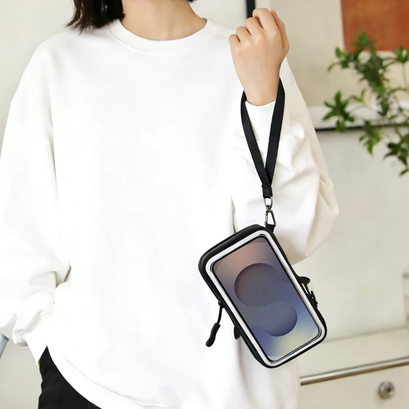 Haissky New Touch Screen Phone Bag For iPhone 17 16 15 14 13 Pro Max Air Plus With Adjustable Crossbody Lanyard Storage Pouch