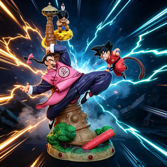 28cm Dragon Ball Anime Figures Goku Figurine Tao Pai Pai Vs Son Goku Series Karin Tower Action Figures Collectible Ornament Toy