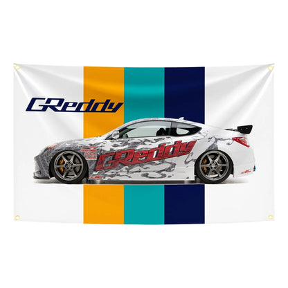60x90cm 90x150cm 120x180cm GReddys JDM Racing Flag Tapestry Banner Japanese Auto Modify Garage Wall Hanging Flag Decor
