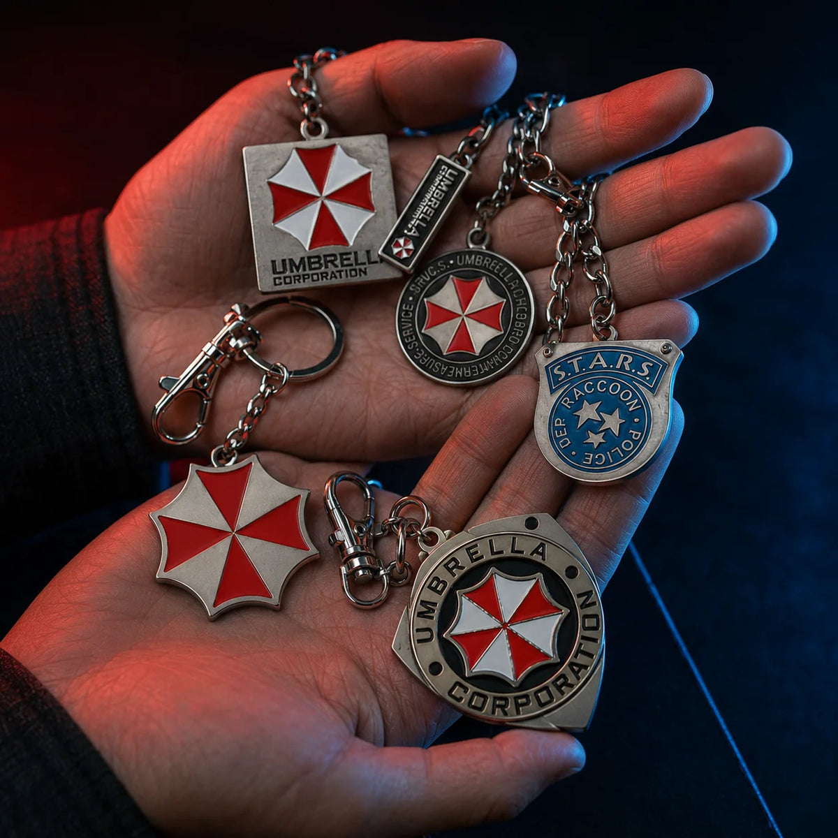 Resident Evil Metal Keychain Necklace Series STARS Badge Pendant 2026 Umbrella Corporation Cosplay Accessory Gift Collectible
