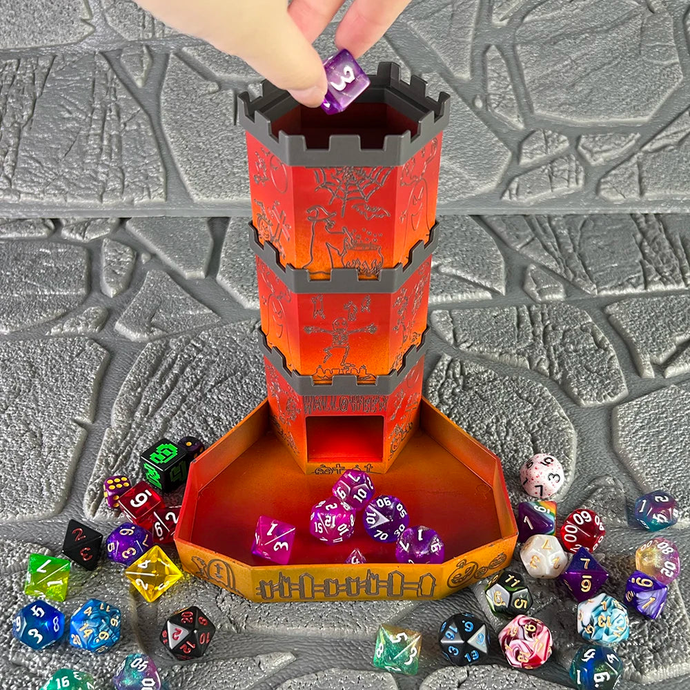 Bricks Castle Dice Tower  Dice Rolling Tray Tower - Perfect for D&D Game RPG and Tabletop Gaming Best Gift