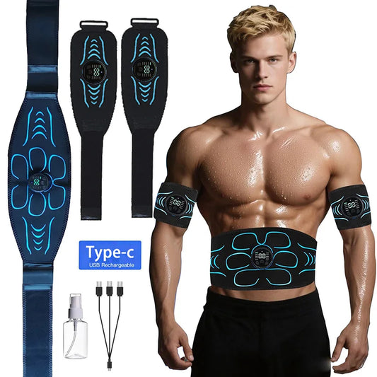 Ab Toning Belt Muscle Toner EMS Electronic Muscle Stimulator Fitness Training Equipment Abdomen Arm Body Shaping USB Rechargeble