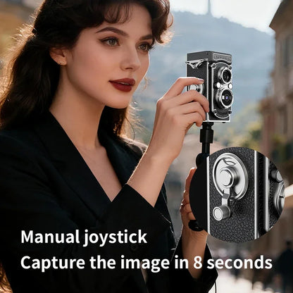 Retro Camera Dual Lens Design Infrared Night Vision Function Manual Joystick Operation HD Mini Camera Portable Nostalgic Camera