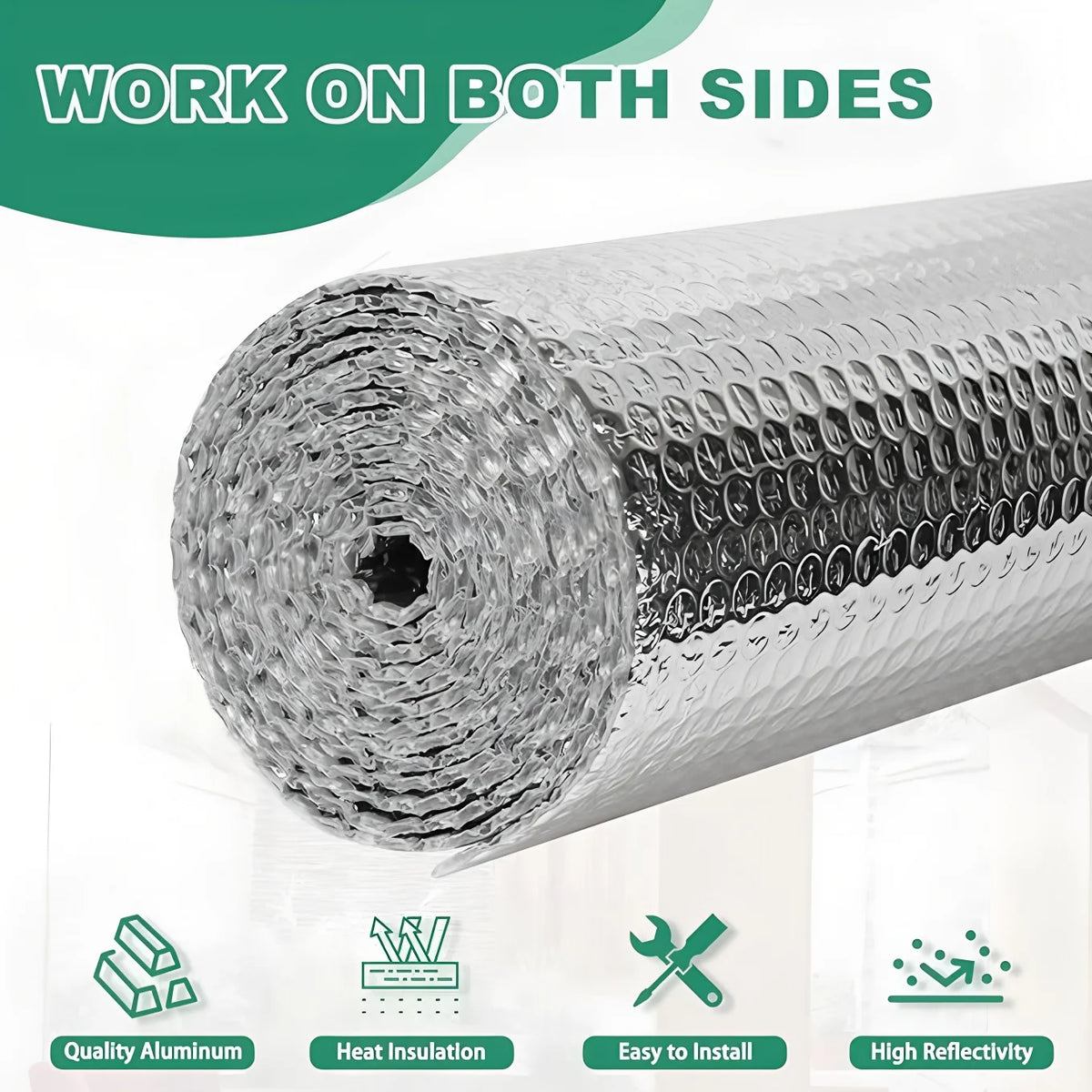 Reflective Insulation Foam Double Side Aluminum Bubble Sheet Thermal Heat Window Film RV Roof Radiant Barrier Glass Cover Foil