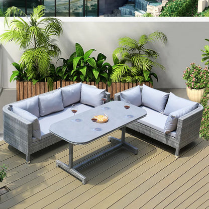 Outdoor Sofa Leisure Set, Garden Terrace Chair, Courtyard Balcony Double , -Woven Outdoor Imitation Rattan Sofa