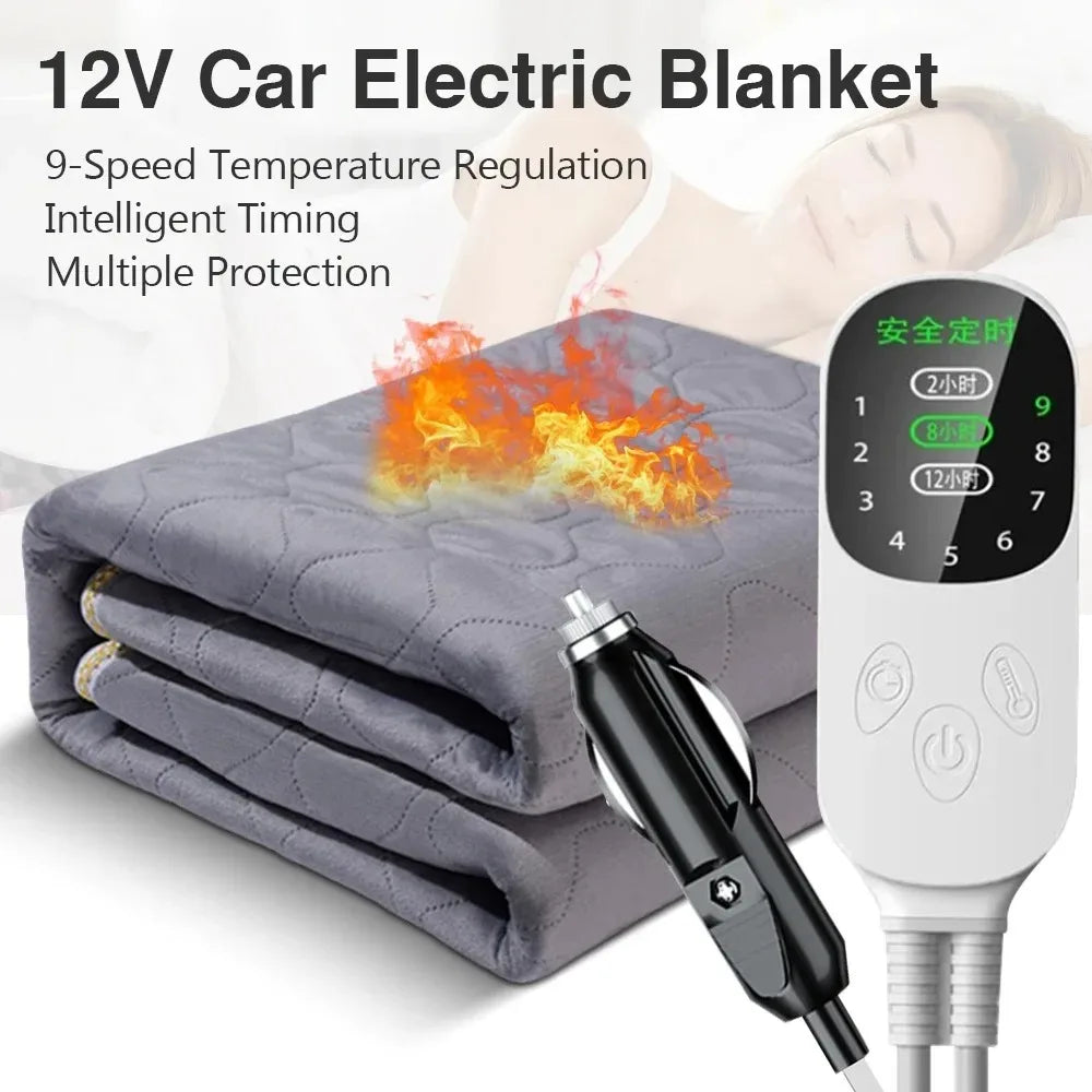 12V Electric Blanket Seat Heating Pad for Camping Trucks Off-road Vehicles Warm Heater Sleeper Heated Blanket