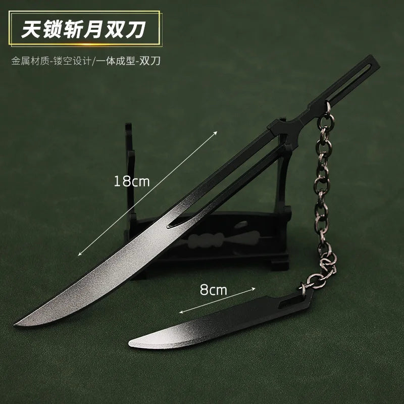 Bleach Mini Sword Model Keychain Zangetsu Zanpakutou Hitsugaya Toushirou Katana Keychains Accessories llaveros