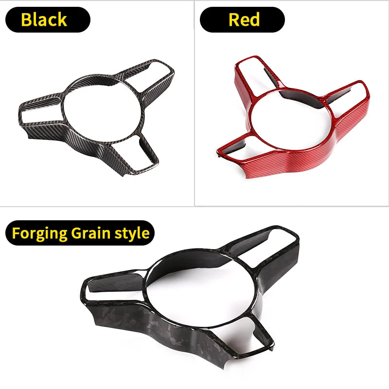 For Porsche Panamera Cayenne Macan 911 718 918 2014-2024 Real Carbon Fiber Car Steering Wheel Decorative Frame  Auto Accessories