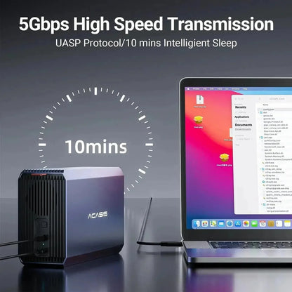 Acasis Dual Bay 3.5/2.5 Inch HDD/SSD Case 60TB External Hard Drive Enclosure SATA to USB Hard Disk Array with RAID Function