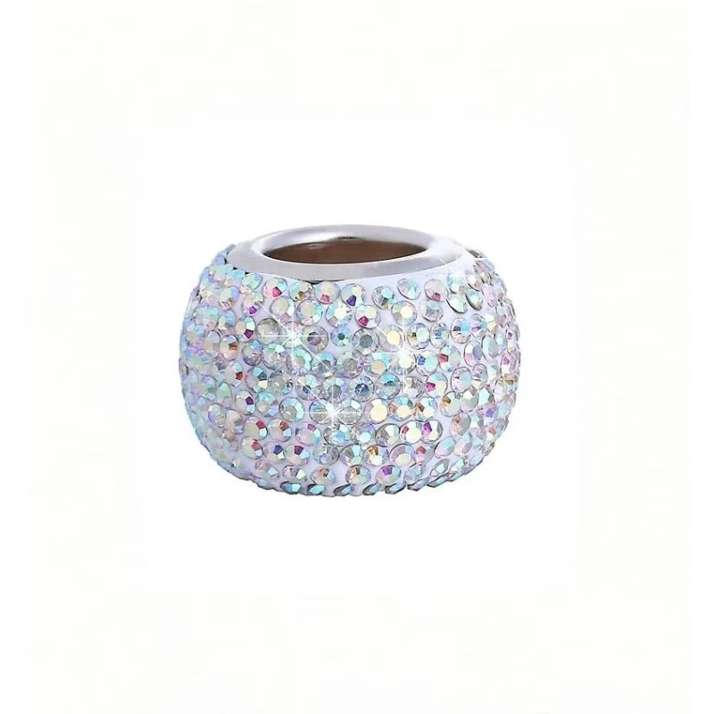 Universal Crystal Rhinestone Car Seat Headrest Ring Collars Decor Charms Diamond Bling Car Interior Accessories For Women Girls