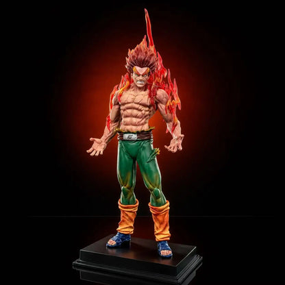 27cm Naruto Shippuden Might Guy Eight Gates Released Night Kai Figurine Red Flame Effect High Detail PVC Action Figure Home Orna