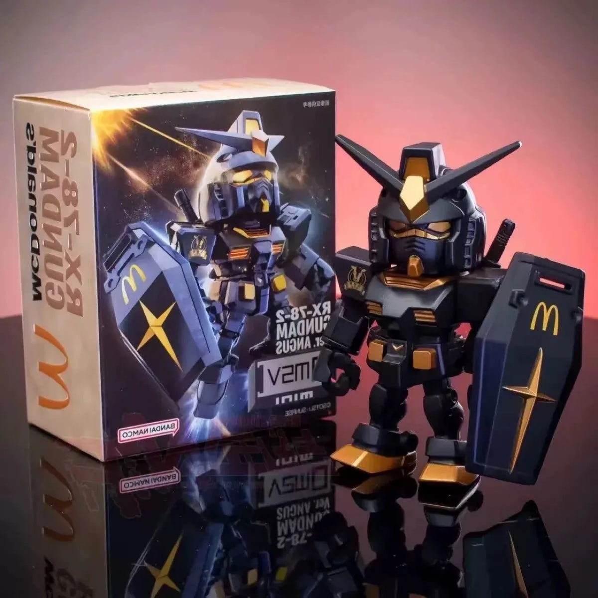 Original Black Gold Gundam Co-Branded Angus Action Figure Unprocessed Mech Toy Model Bestselling Home Decor car accessories