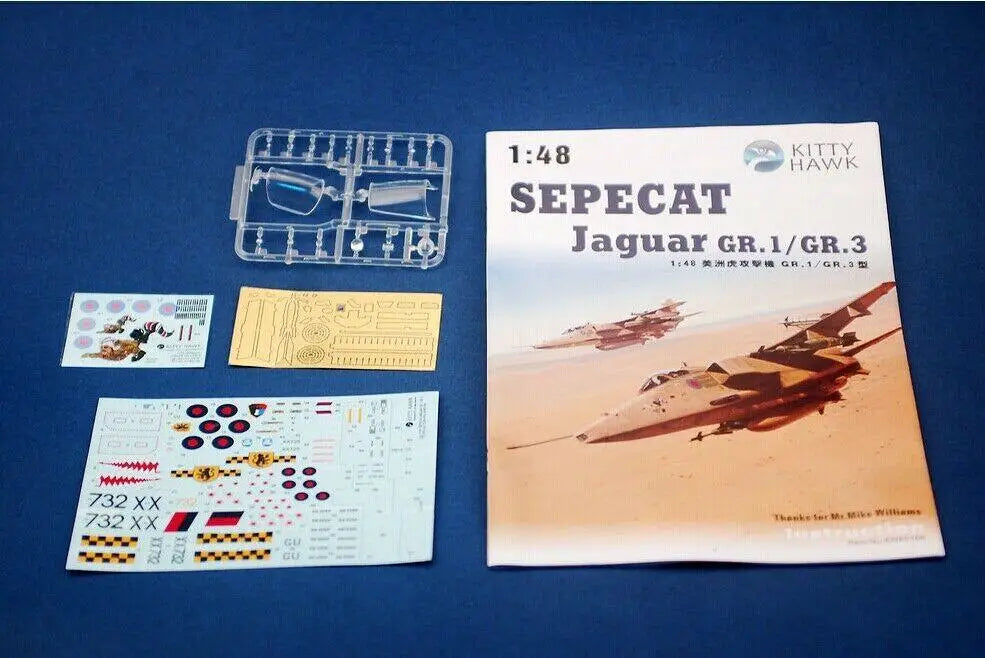 Plastic Jet Aircraft Hobby Set Kitty Hawk KH80106 1/48 Sepecat Jaguar GR.1/GR.3 Military Airplane Assembly Kit