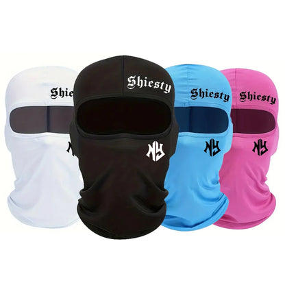 1/2/3/4pcs Simple Shiesty Print Balaclava Mask Hat, UV Protection Headgear For Outdoor Sports Cycling And Skiing