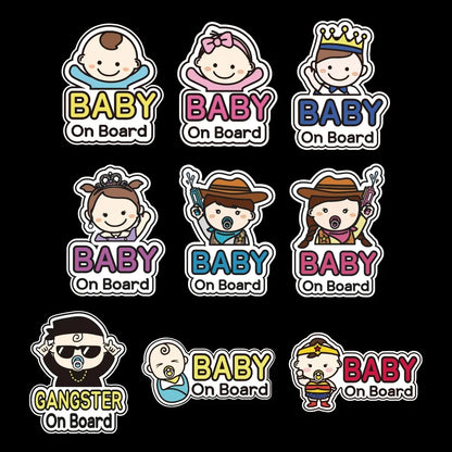 Baby on Board Car Sticker Creative Cartoon Cute Warning Sign Safety Vinyl Decal Auto Rear Window Windshield Decor Accessories