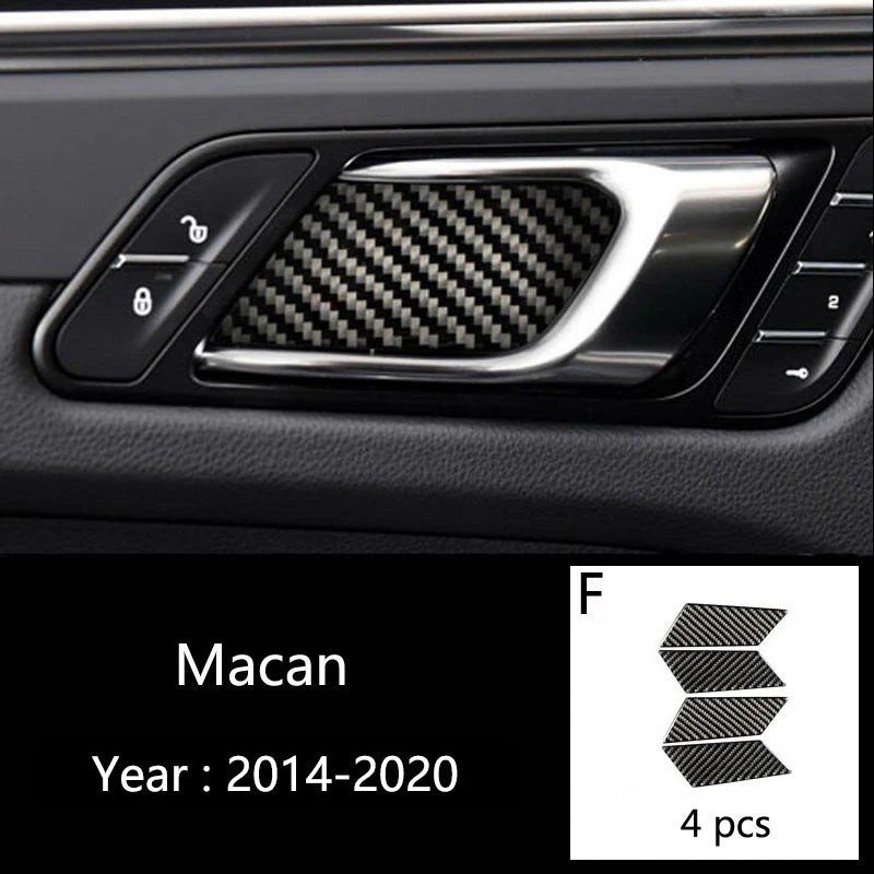 Car Styling For Porsche macan 2014-20 Carbon fiber Center Console Air outlet Dashboard Covers Stickers Interior Auto Accessories