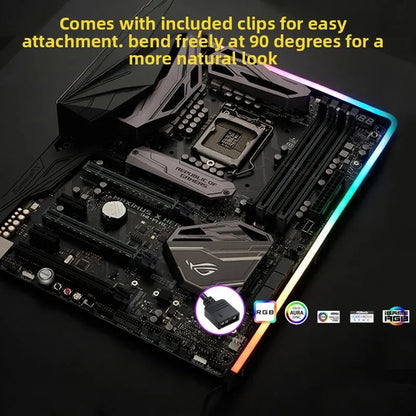 ARGB Motherboard PC Case Decoration 5V LED Strip - RGB Phantom Sync with Screen, AURA Sync Compatible 3Pin LED Strip