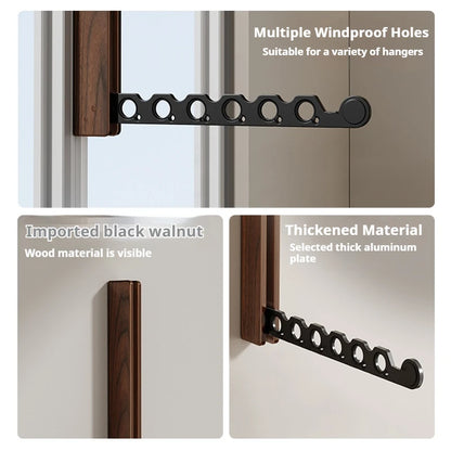 Wood Clothes Hanger  Wall Mounted Drying Rack, Collapsible Design, and Invisible Clothing Organizer for Efficient Space Saving