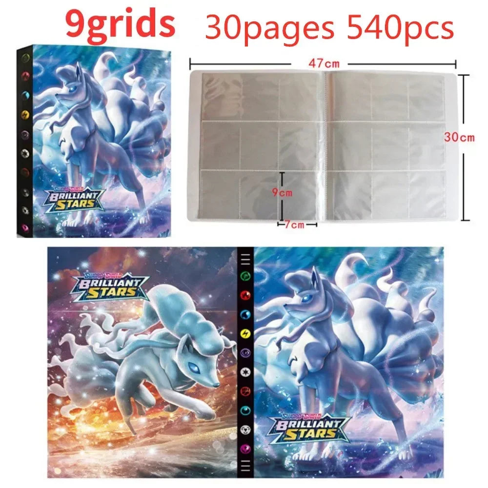 9 Pocket Cards Album Holder Cartoon 432 Card Anime Map Game Collection Binder Book Folder Top Toys Gift for Kids