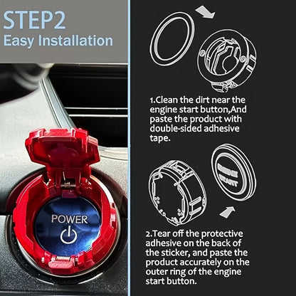 One-button Start Button Protective Cover Full Metal Car Motorcycle Ignition Switch Starter Decoration Car Accessories