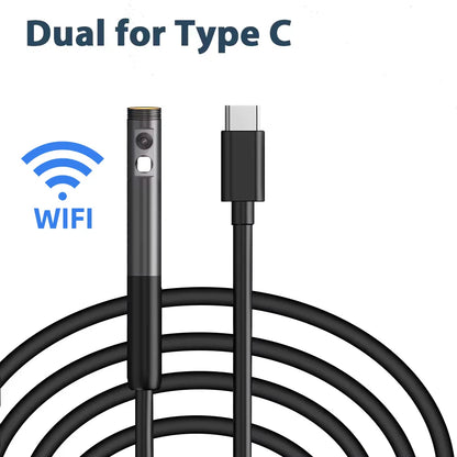 KERUI 2MP Industrial Endoscope Camera Single/Dual Lens Mini Inspection Camera for Iphone Waterproof Pipeline Borescope Type C