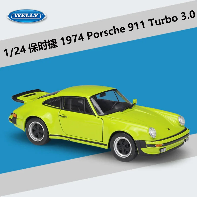 WELLY 1:24 1971 Porsche 911 Turbo 3.0 Alloy Sports Car Model Diecasts Metal Classic Vehicles Car Model High Simulation Kids Gift
