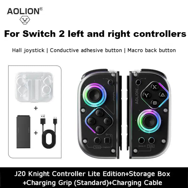 Retro Console Left And Right Aolion J20 Joy-Con Wireless Bluetooth Gamepad for Switch 2/1 PC iOS with Sensory Back Key