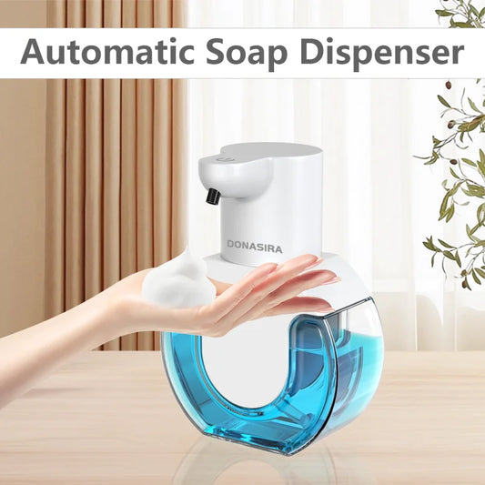 420ML P10 Large Capacity Light Display Desktop Or Wall-Mounted Waterproof USB Rechargeable Automatic Smart Sensor Soap Dispenser
