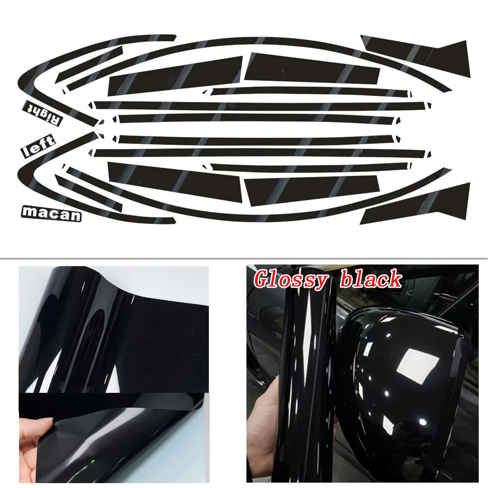 For Porsche Macan 2014-2020 SUV Window Chrome Delete Blackout ABC Pillars Glossy Black Stickers