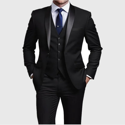 Men Formal Slim Fit Tuxedo Prom Suit Male Groom Wedding Blazers High Quality Groomsman Luxury Dress Business Banquet Party Suit