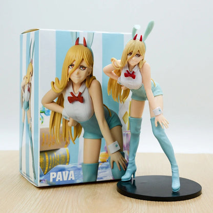 Chainsaw Man Power Bunny Girl Anime Figure Makima Action Figure Hayakawa Aki/Higashiyama Kobeni/Denji/Reze Figure Model Doll Toy