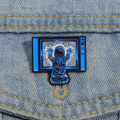 Poltergeist Enamel Pin Custom Thriller Horror Film Gothic Brooches Lapel Badges Cartoon Anime Movies Jewelry Gift For Kid Friend