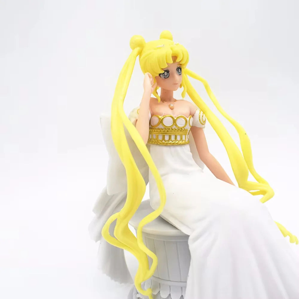 Hot Seated Wedding Dress Sailor Moon Tsukino Usagi 15cm PVC Anime Figure Decoration Collection Doll Action Model Toys for Gift