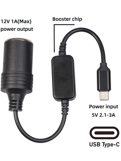 1pc 5V 2A USB To 12V Cigarette Lighter Socket USB Male to Female Cigarette Lighter Adapter Converter Car Electronics Accessories