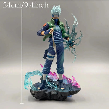 24cm 9.4 inch Naruto Anime Hatake Kakashi Action Figures Statue Desktop Ornamen Collection Statue Model Decoration Room Desk Toys