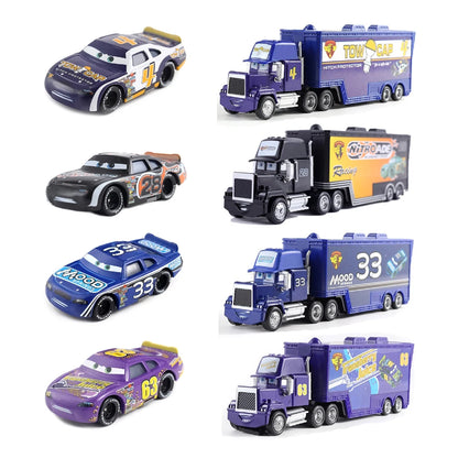 Pixar Car 2 Car 3 Storm Jackson Truck Lightning McQueen No：4 28 33 63 Container Truck Die Casting Mack Model Child Birthday Gift