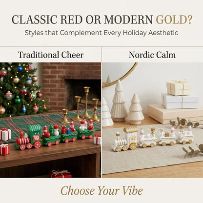 Christmas Mini Train Three Styles Ornament Xmas Tabletop Decoration Figurine Home Holiday Gift for Home Party Decor Kids Present