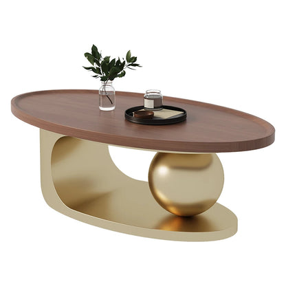 European Luxury Coffee Table Oval Modern Glam Premium Coffee Table Living Room Aesthetic Table Basse Design Home Furniture