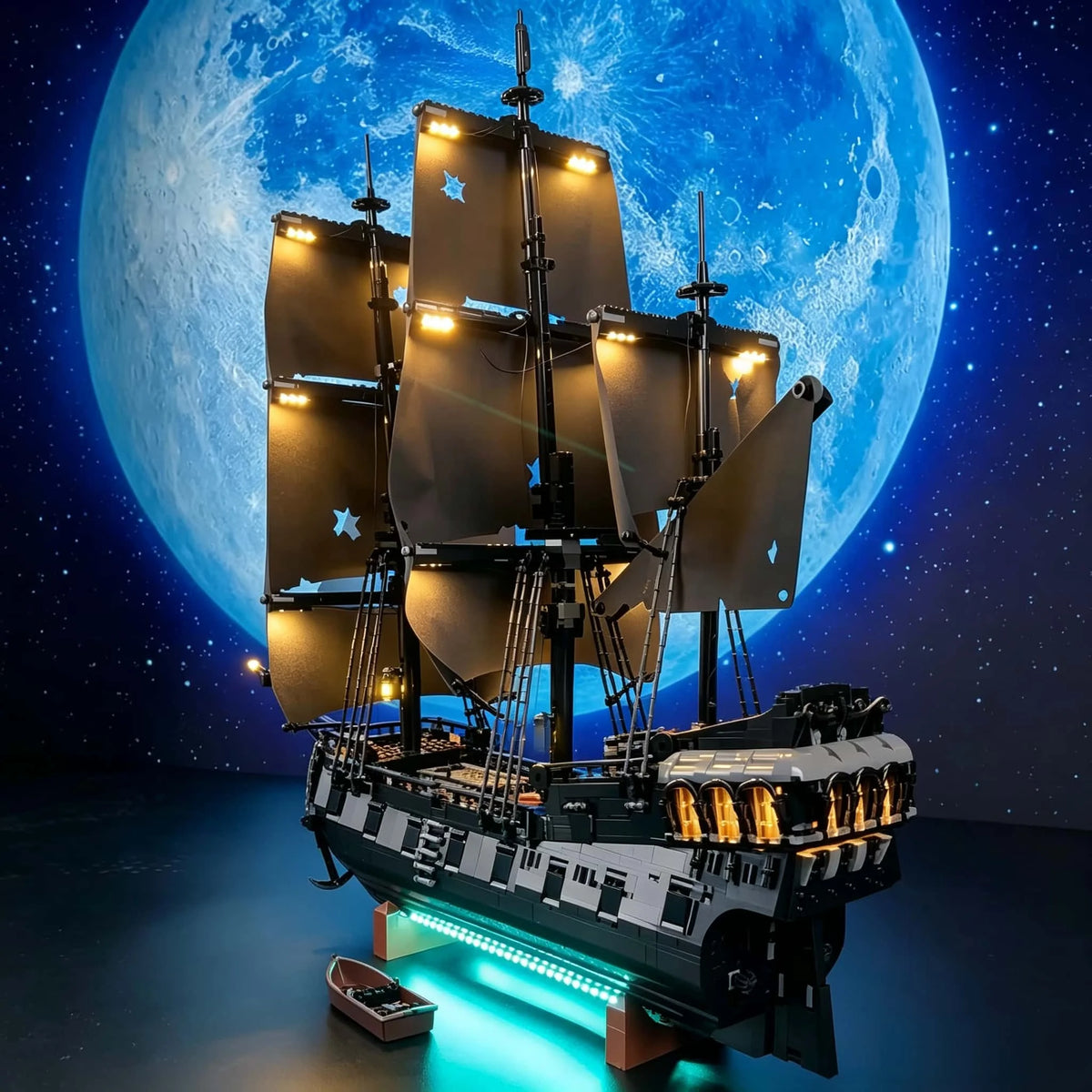 Ready Stock 2862Pcs Pirate Ship Building Blocks Set with 9 Minifigures, Home Decor Ornament Model, Holiday Gift
