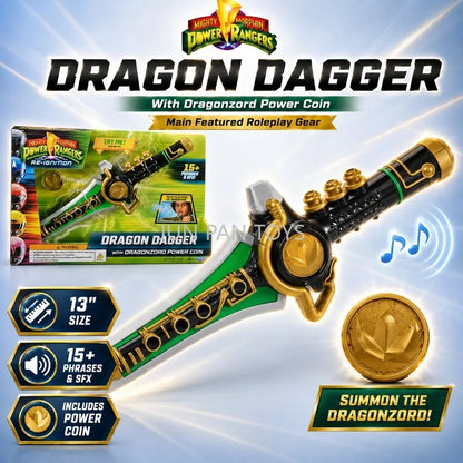 Original Mighty Morphin Power Rangers Re-Ignition Saba Saber Mask Coin Blade Blaster Dragon Knife Sound Effects Kid Roleplay Toy