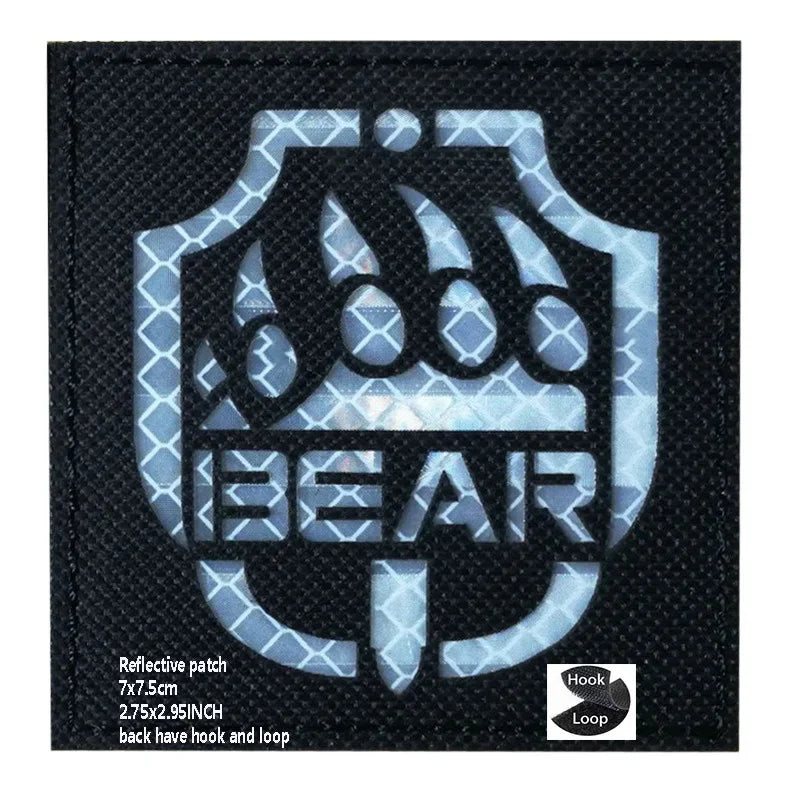 PVC Rubber Patch USEC Team Badge BEAR Magic Armband IR Reflective Tactical Morale Backpack Hook and Loop Patches for Clothing