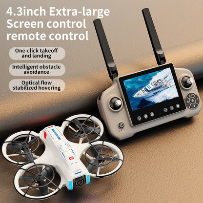 Mini Drone 8K HD-VR Dual-camera 180 ° ESC Optical Flow Obstacle Avoidance Motor Drone UAV Remote Control Quadcopter Universa Toy