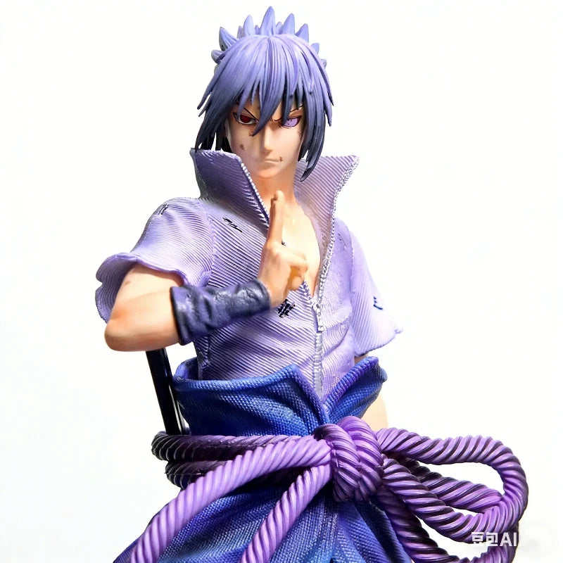 5 Styles Anime Naruto Figure Uchiha Sasuke Light Up Figure Scene Base Ninja Model Toy Collect Statue Desktop Ornament Boy Gift
