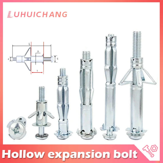 Metal Screw M4 M5 M6 M8 Hollow Wall Anchors Metal Cavity Plasterboard Plug Fixing Screw High Quality Expansion Bolt Fix Screw