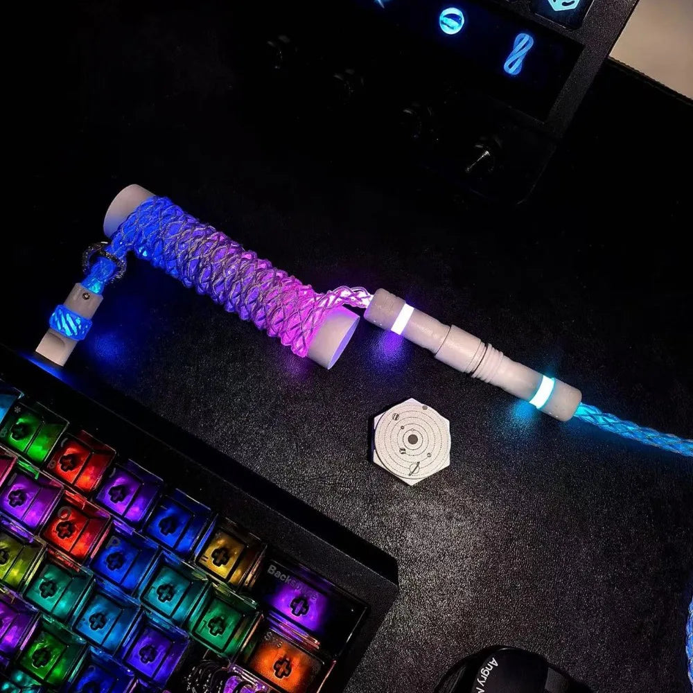 UNKNOWN D38 Magnetic Keyboard Cable 1.3m USB to Type-C Single Crystal Magnetic Controllable Lights 8K Custom Pc Accessories Gift